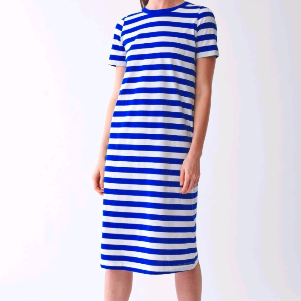 Cos Striped Cotton T-shirt Dress